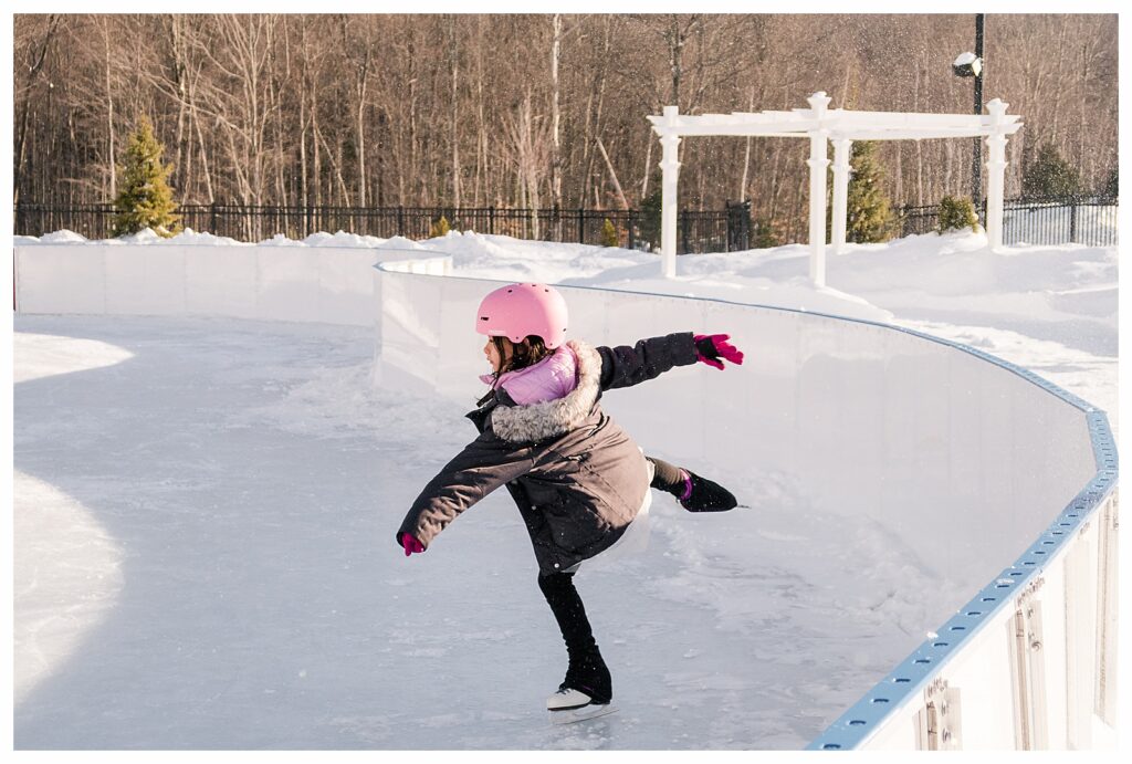 Girl Ice skates The River Walk Resort NH