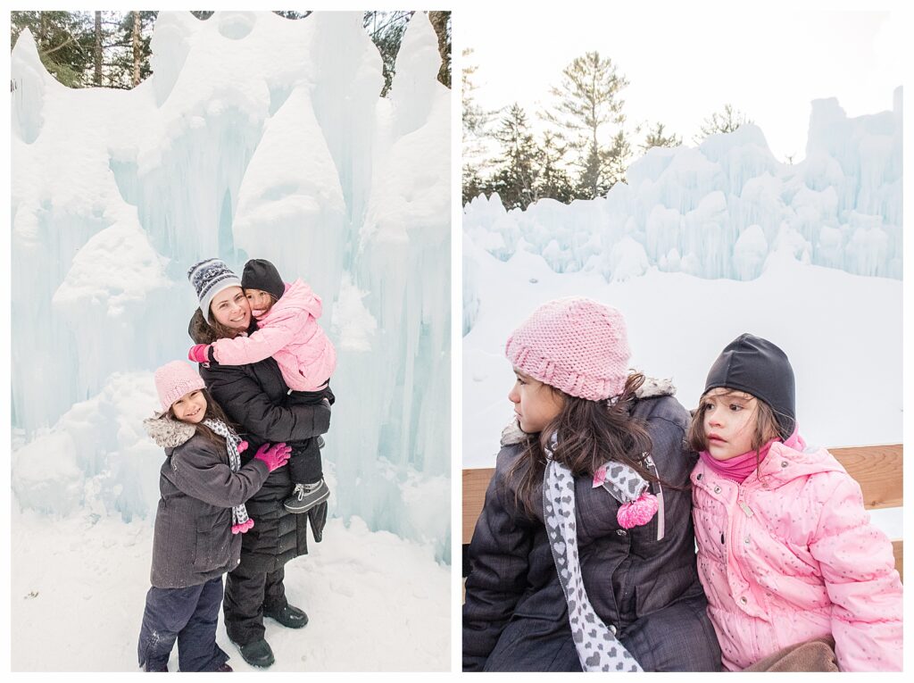 sisters at NH Ice Castle