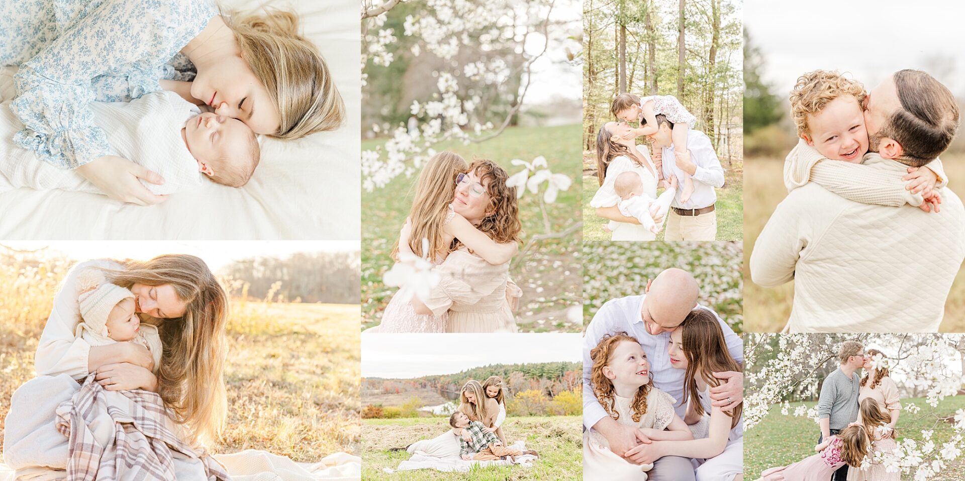 families cuddle during metro west boston family photo session with Sara Sniderman Photography
