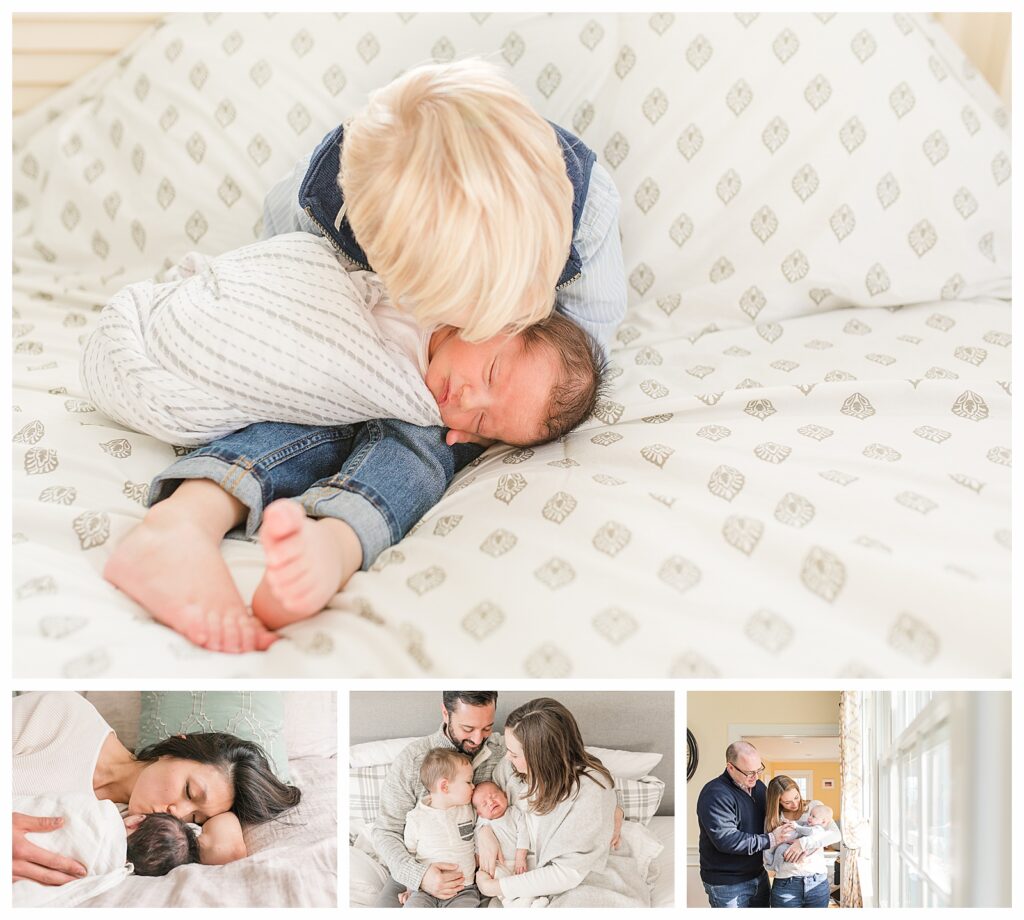 in home lifestyle newborn photo session with Sara Sniderman Photography in Metro West Boston Massachusetts