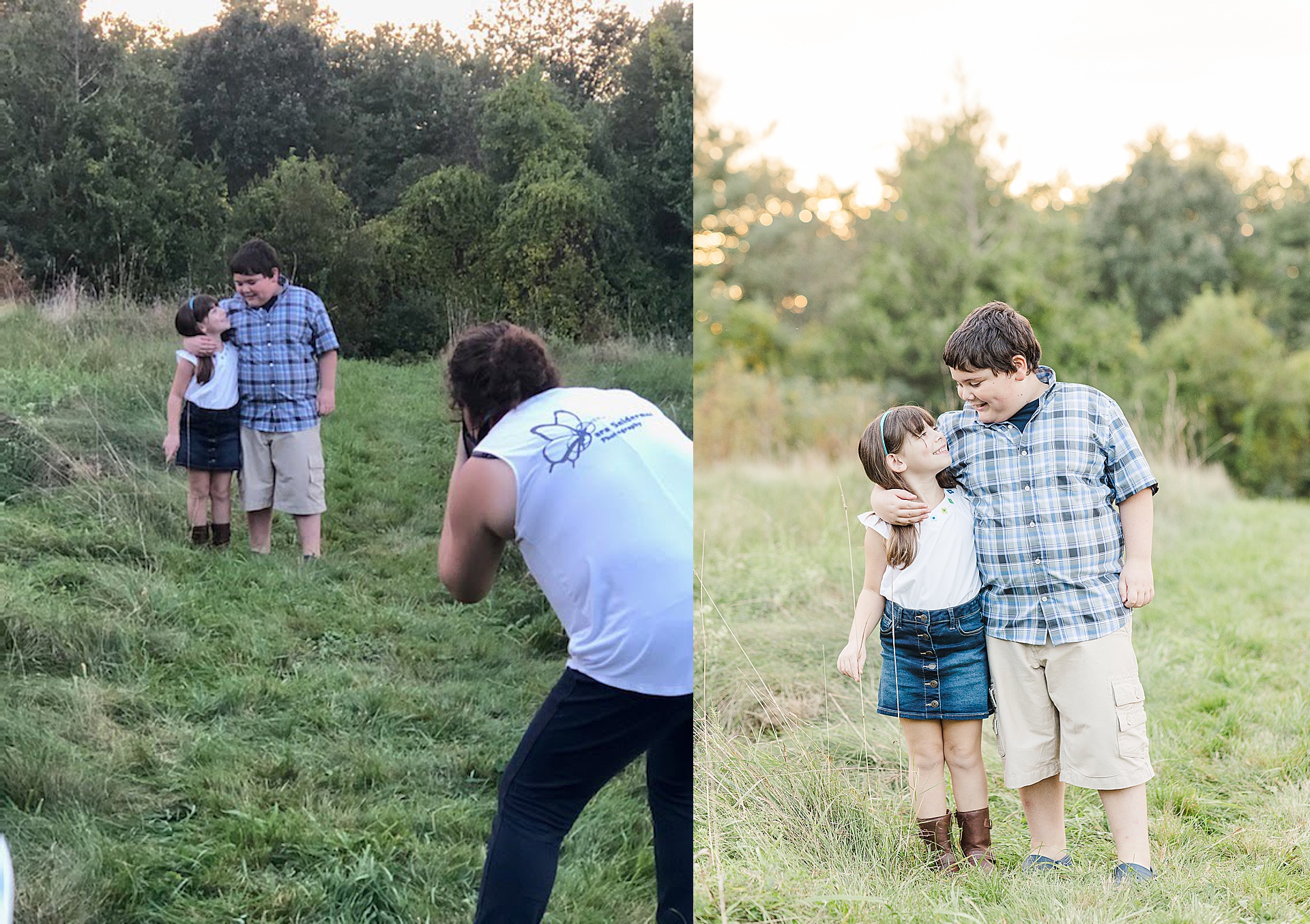 behind the scenes photo of family photo session with Sara Sniderman Photography in Natick Massachusetts