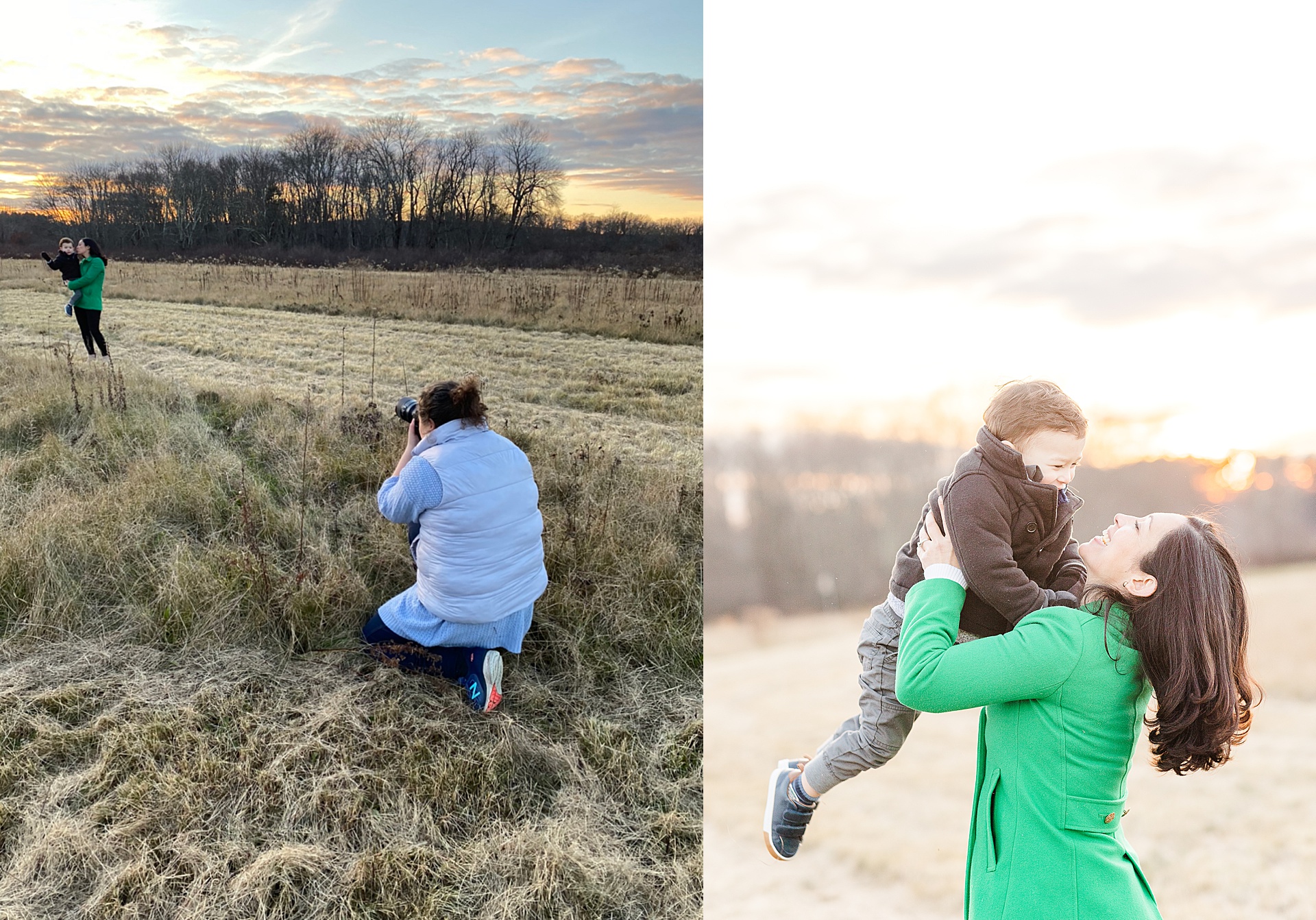 behind the scenes photo of family photo session with Sara Sniderman Photography in Natick Massachusetts