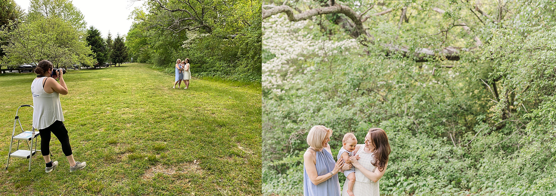 behind the scenes photo of extended family photo session with Sara Sniderman Photography in Natick Massachusetts