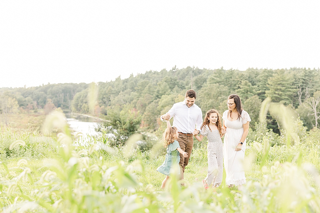 Family photo session at Medfield State Hospital overlook with Sara Sniderman Photography
