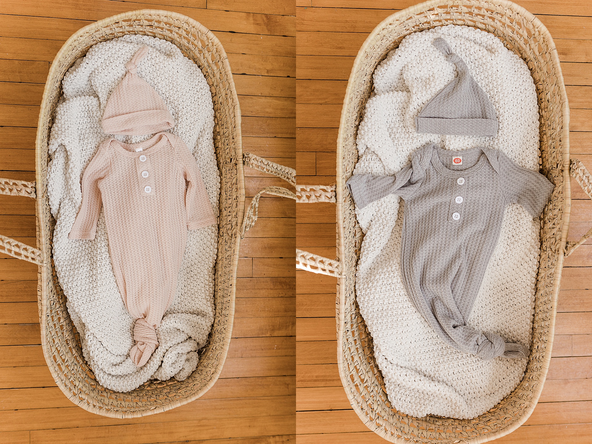 newborn outfit in basket for newborn photo session with Sara Sniderman Photography in Natick Massachusetts