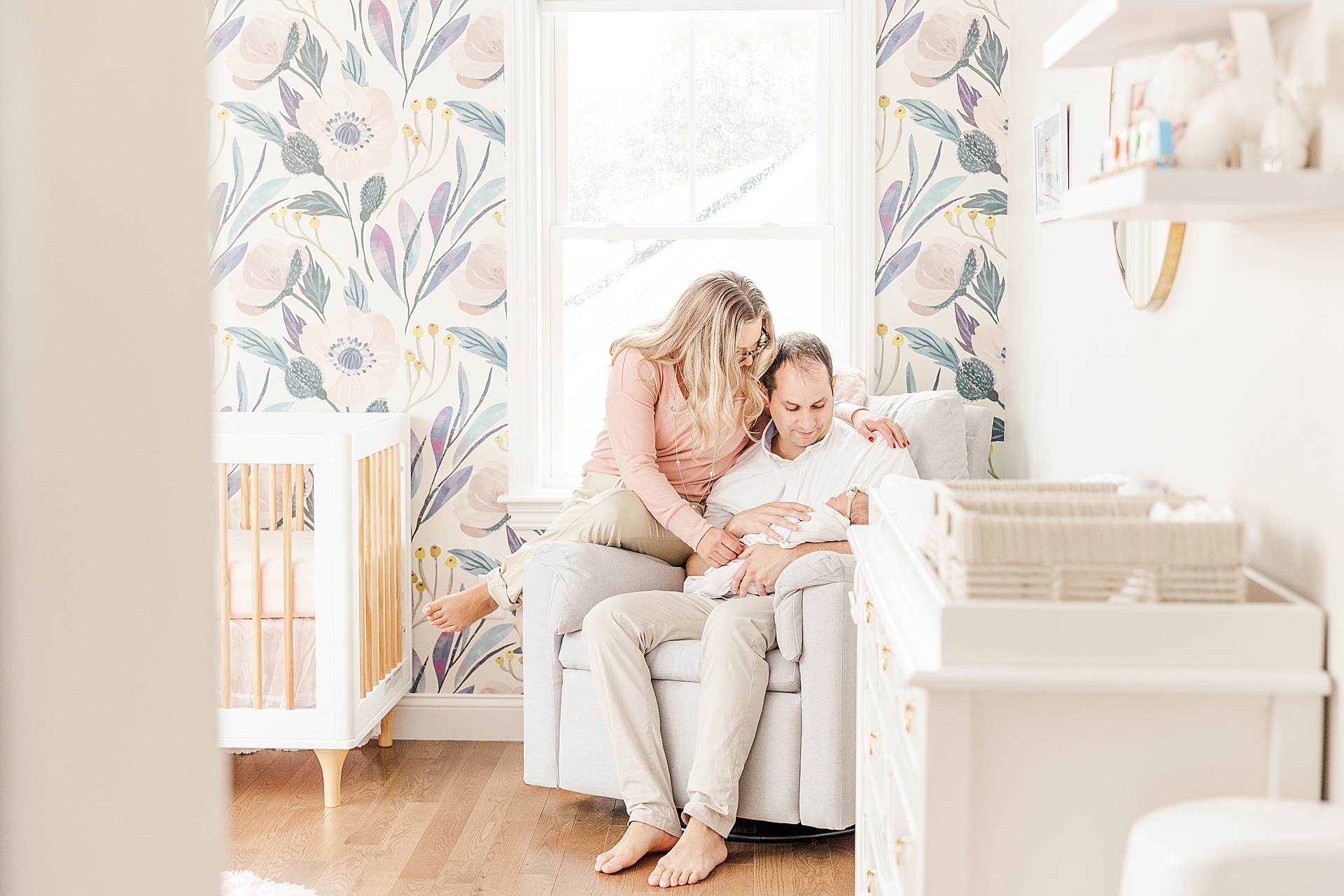 in home lifestyle newborn photo session in Natick Massachusetts with Sara Sniderman Photography