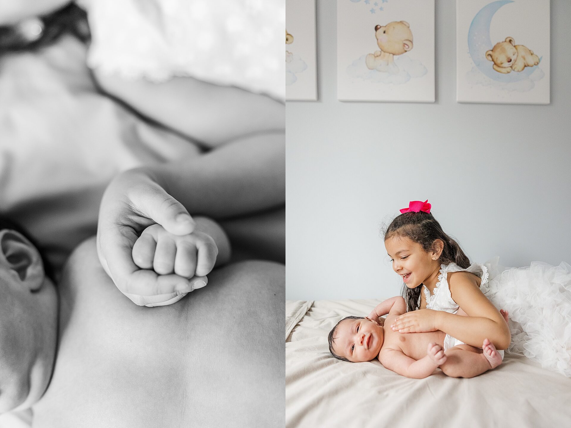 newborn photos with siblings with Sara Sniderman Photography in Metro West Boston Massachusetts