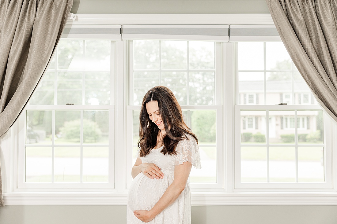 Metro West Boston in-home maternity photo session with Sara Sniderman Photography in Framingham Massachusetts