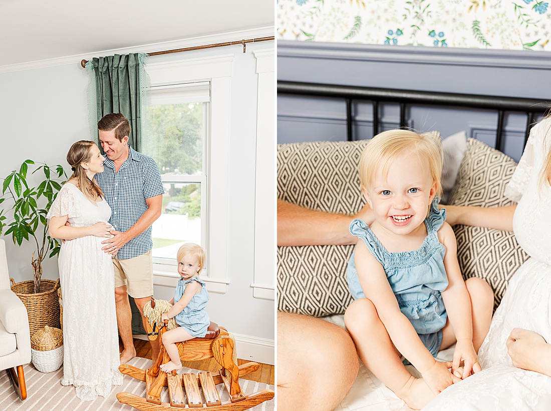 In-home maternity photo session with Sara Sniderman Photography in Framingham Massachusetts