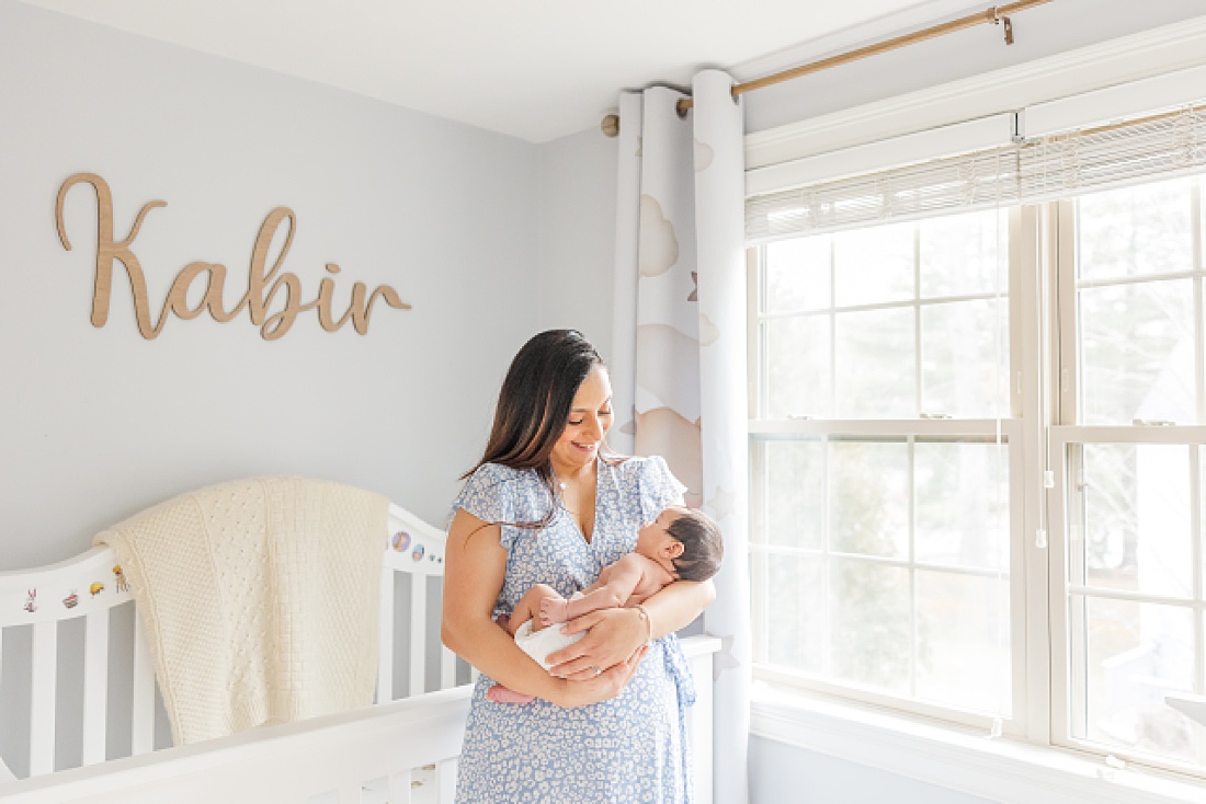 in home newborn photography in Natick Massachusetts with Sara Sniderman Photography