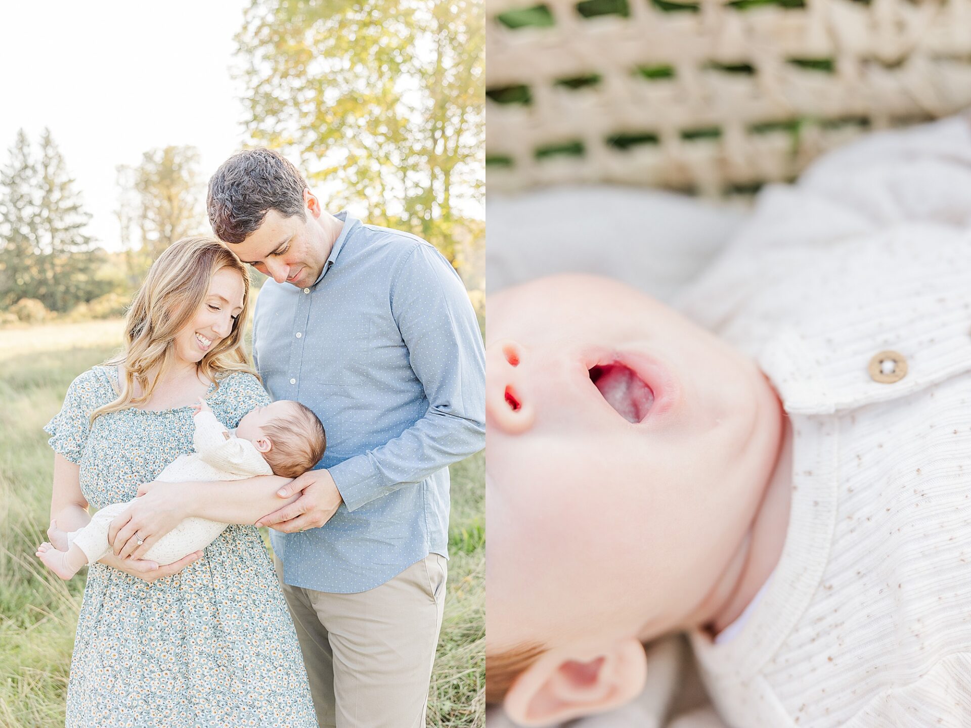 Fall outdoor newborn photo session in Wayland Massachusetts with Sara Sniderman Photography