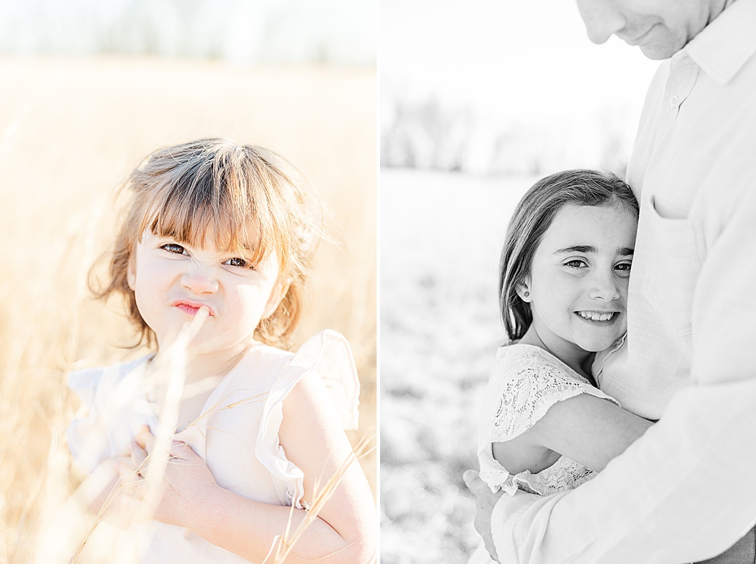 kids during winter photo session in tall golden grass at medfield state hospital with Sara Sniderman Photography