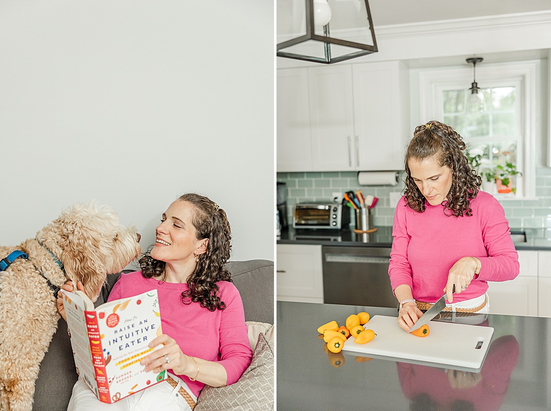 Janel Funk Dietician and Wellness branding photo session with Sara Sniderman Photography in Natick Massachusetts