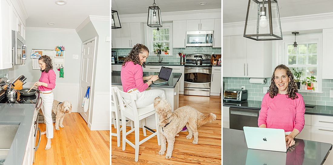 Janel Funk Dietician and Wellness branding photo session with Sara Sniderman Photography in Natick Massachusetts