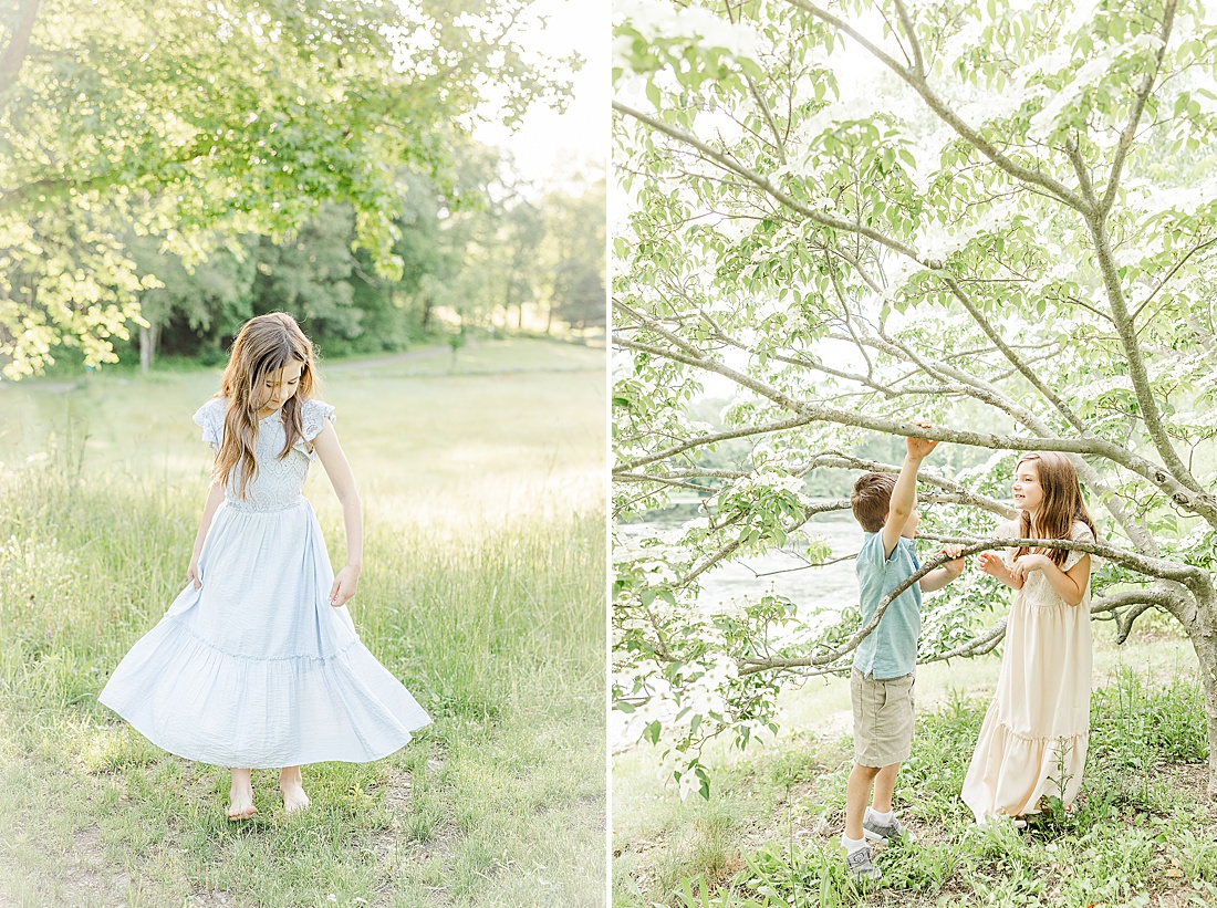 children play during summer family photo session with Sara Sniderman Photography in MetroWest Boston Massachusetts