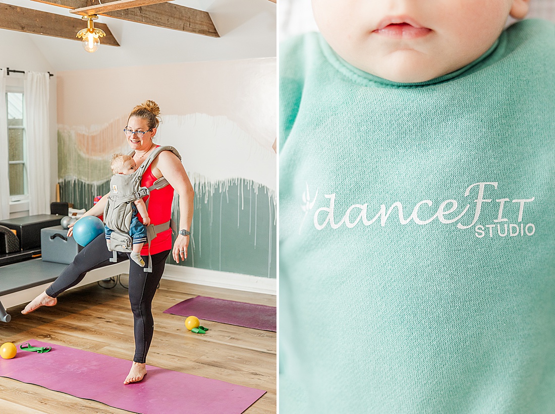 Photos of DanceFIT baby wearing class taken by Sara Sniderman Photography