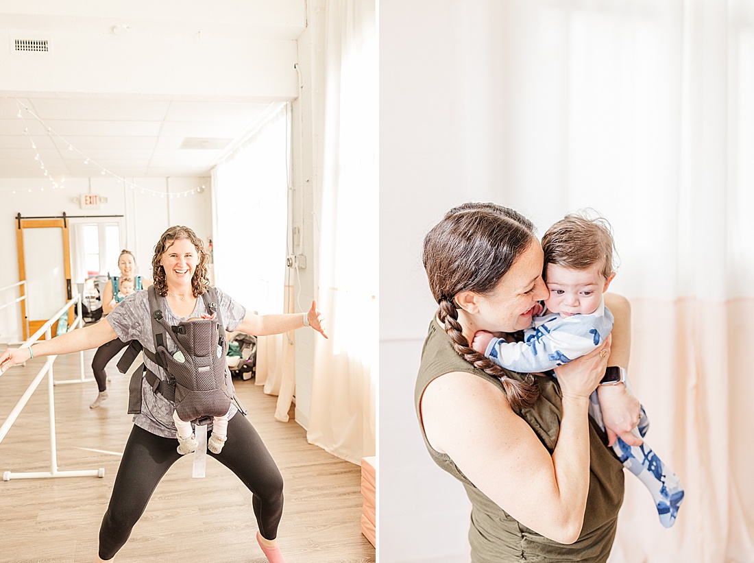 Photos of DanceFIT baby wearing class taken by Sara Sniderman Photography