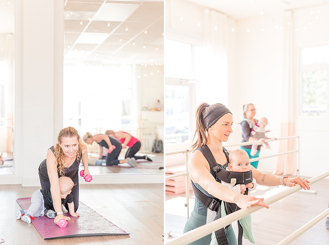 Photos of DanceFIT baby wearing class taken by Sara Sniderman Photography