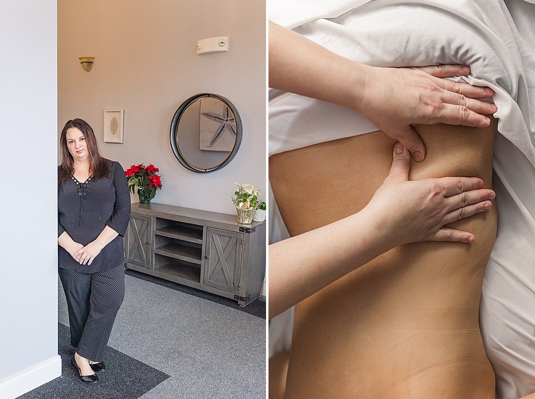 Natick Prental Massage located in Natick Massachusetts. Photo of Bethany in lobby taken by Sara Sniderman Photography