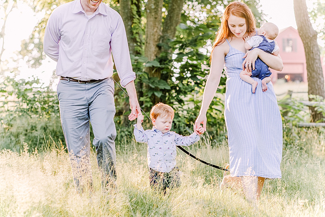 Morning family photo session with Sara Sniderman Photography at Barber Reservation in Sherborn Massachusetts