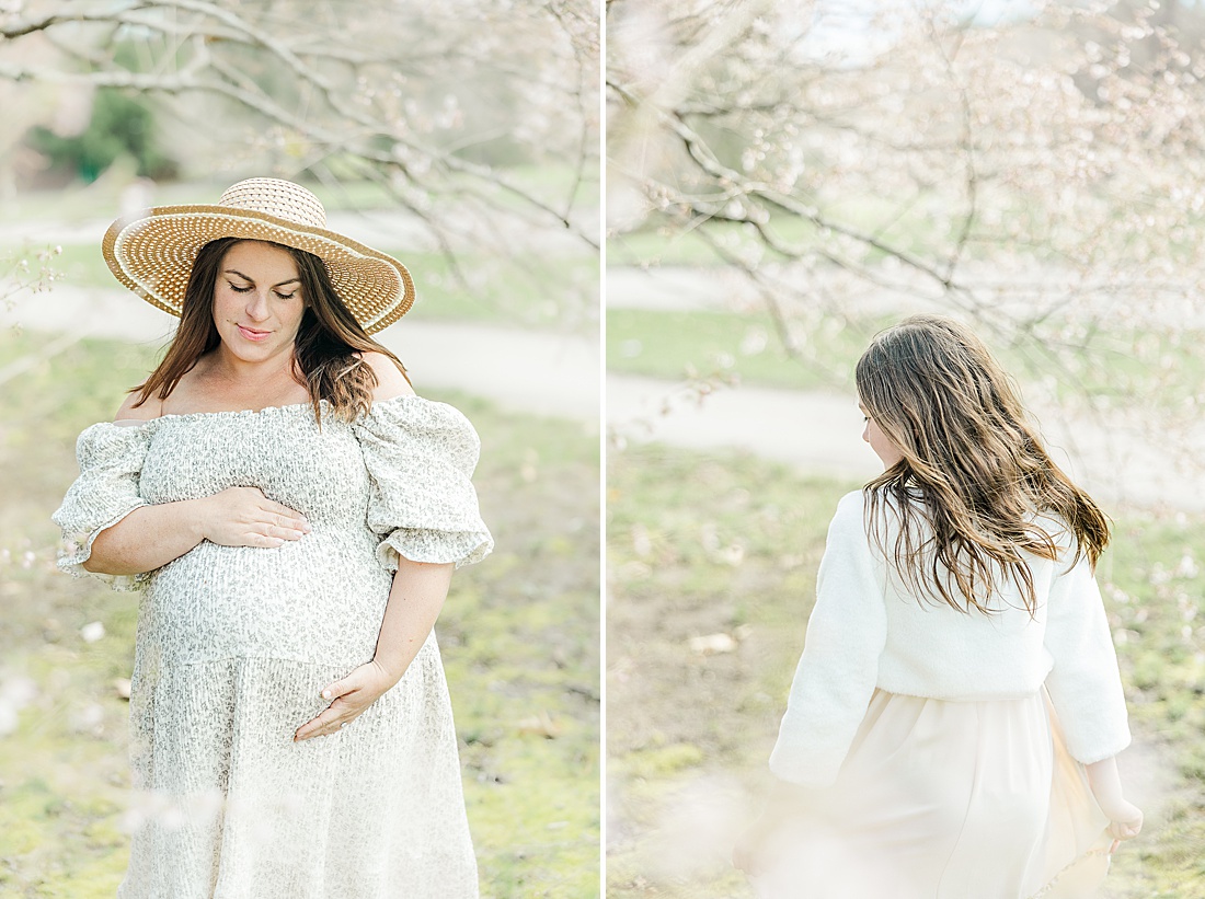 Image of professional family photo session taken by Sara Sniderman Photography, a family, newborn and maternity photographer serving the Metro West Boston area include: Natick, Needham, Newton, Wellesley, Wayland, Weston, Sherborn, Sudbury, Southborough, Medfield, Medway, Holliston, Framingham. The image is of pregnant mother holding her belly